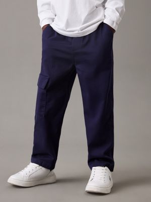pantalon skateur cargo relaxed blue pour garçons calvin klein jeans