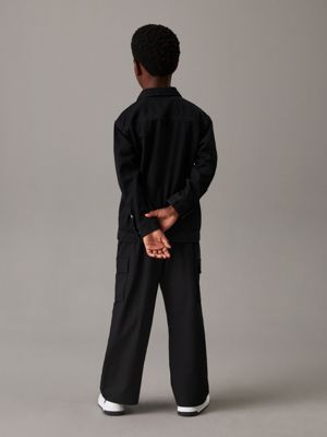 pantalon de jogging skateur à jambes larges black pour garçons calvin klein jeans