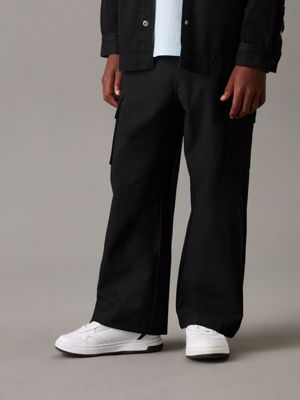 pantalon de jogging skateur à jambes larges black pour garçons calvin klein jeans