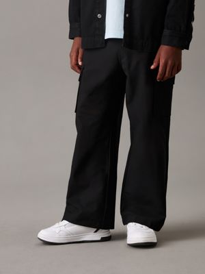 ck black wide leg skater joggers for boys calvin klein jeans