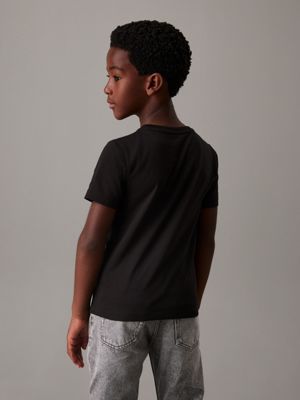 ck black logo t-shirt for boys calvin klein jeans