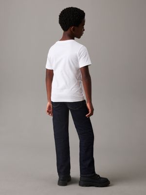 white logo t-shirt for boys calvin klein jeans
