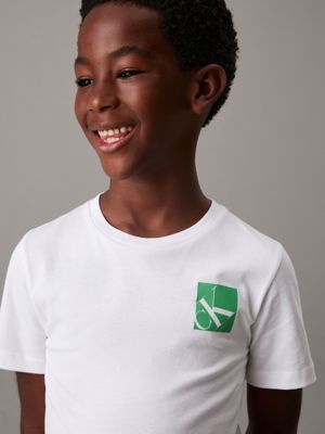 bright white logo t-shirt for boys calvin klein jeans