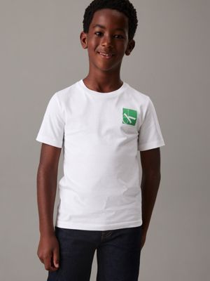 bright white logo t-shirt for boys calvin klein jeans