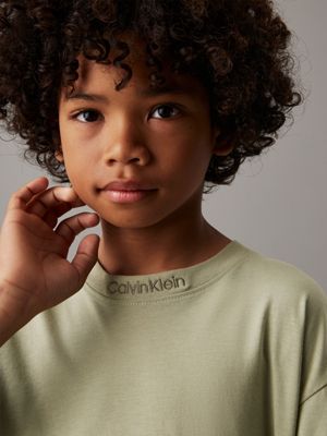 t-shirt con logo taglio relaxed misty vale da bambini calvin klein jeans