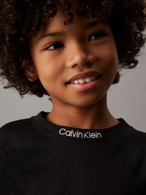 ck black relaxed long sleeve t-shirt for boys calvin klein jeans