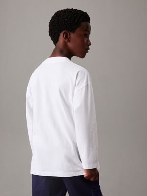 bright white relaxed graphic t-shirt for boys calvin klein jeans