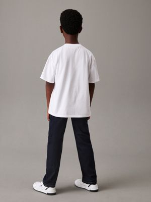 bright white logo t-shirt for boys calvin klein jeans