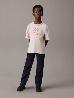 chateau gray logo t-shirt for boys calvin klein jeans