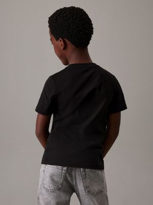 ck black logo t-shirt for boys calvin klein jeans