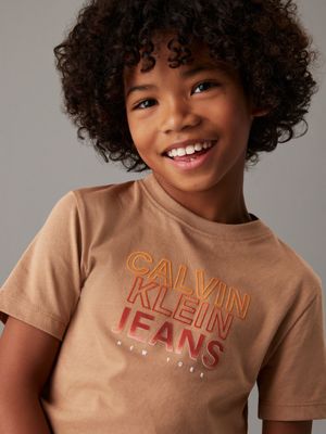 tea time logo t-shirt for boys calvin klein jeans