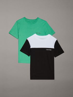 green & black 2 pack t-shirts for boys calvin klein jeans