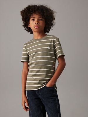 lot de 2 t-shirts brown pour garçons calvin klein jeans