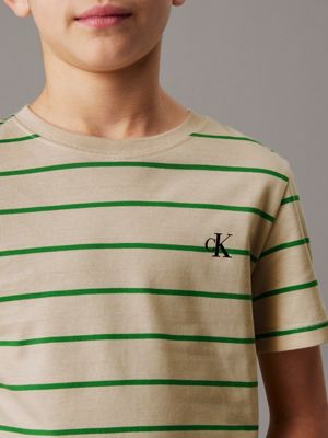 bright white / bright green stripes 2 pack t-shirts for boys calvin klein jeans