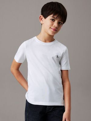 bright white / bright green stripes 2 pack t-shirts for boys calvin klein jeans