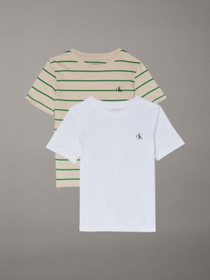 white 2 pack t-shirts for boys calvin klein jeans