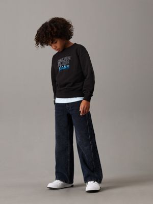 ck black relaxed logo sweatshirt for boys calvin klein jeans