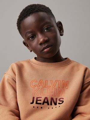 tea time relaxed logo sweatshirt for boys calvin klein jeans