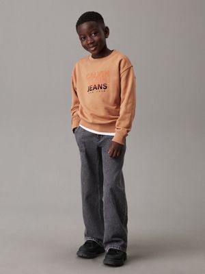 tea time relaxed logo sweatshirt for boys calvin klein jeans