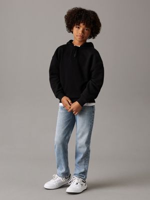 ck black relaxed hoodie for boys calvin klein jeans