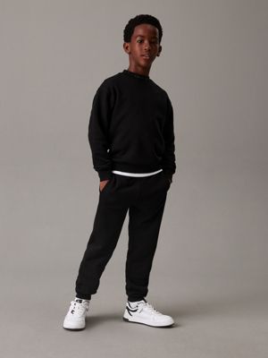 black relaxed tracksuit for boys calvin klein jeans