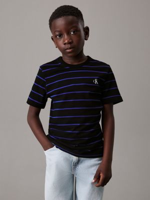 pigment blue / thin blue stripes 2 pack t-shirts for boys calvin klein jeans