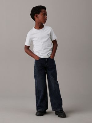 heather grey / thin black stripes 2 pack t-shirts for boys calvin klein jeans