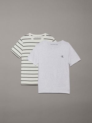 grey 2 pack t-shirts for boys calvin klein jeans