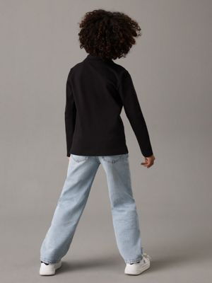 ck black langärmliges poloshirt für jungen - calvin klein jeans