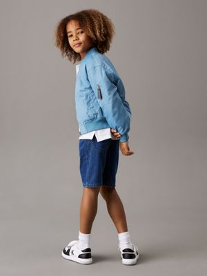 vibrant blue relaxed denim shorts for boys calvin klein jeans