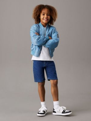 vibrant blue relaxed denim shorts for boys calvin klein jeans