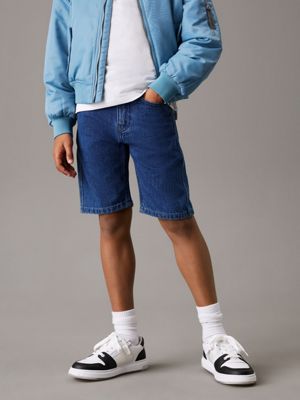 blue relaxed denim shorts for boys calvin klein jeans