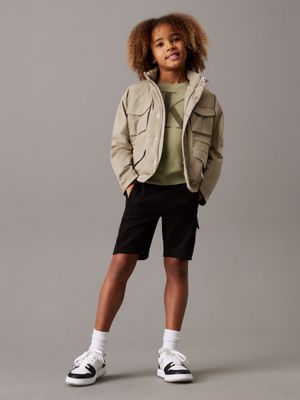 ck black cargo jogging shorts for boys calvin klein jeans