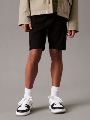 black cargo jogging shorts for boys calvin klein jeans