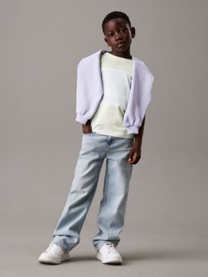 t-shirt in confezione da 2 black / tofu colorblock da bambini calvin klein jeans