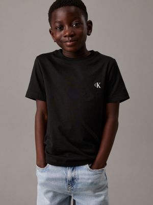 t-shirt in confezione da 2 black / tofu colorblock da bambini calvin klein jeans