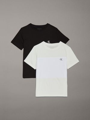 black / tofu colorblock 2 pack t-shirts for boys calvin klein jeans