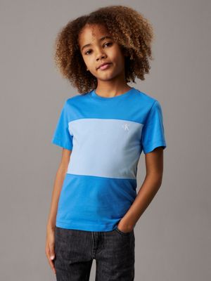 bright white / blue colorblock 2 pack t-shirts for boys calvin klein jeans