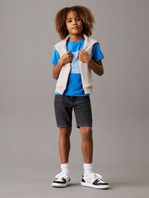 bright white / blue colorblock 2 pack t-shirts for boys calvin klein jeans