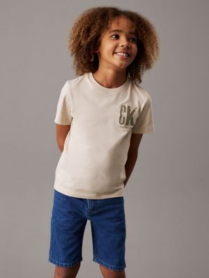 grey logo t-shirt for boys calvin klein jeans