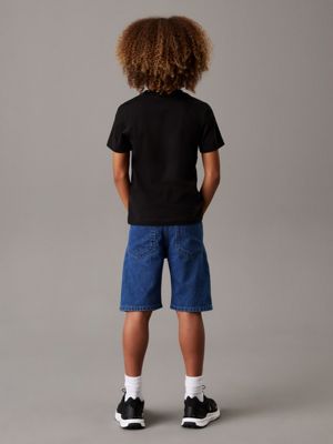 ck black logo t-shirt for boys calvin klein jeans