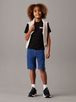 ck black logo t-shirt for boys calvin klein jeans