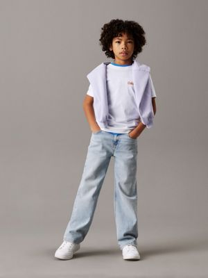 bright white logo t-shirt for boys calvin klein jeans