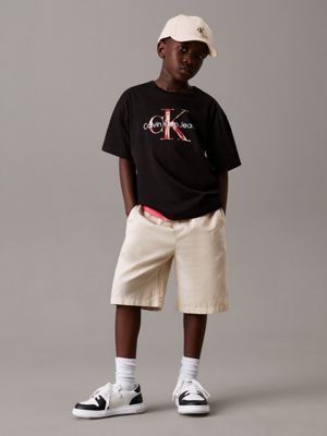 ck black swirl logo t-shirt for boys calvin klein jeans