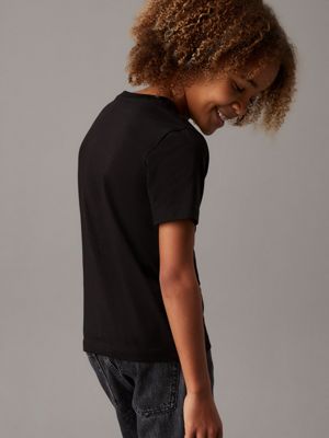 black logo t-shirt for boys calvin klein jeans
