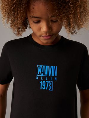 ck black logo t-shirt for boys calvin klein jeans