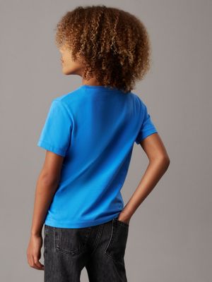 blue logo t-shirt for boys calvin klein jeans