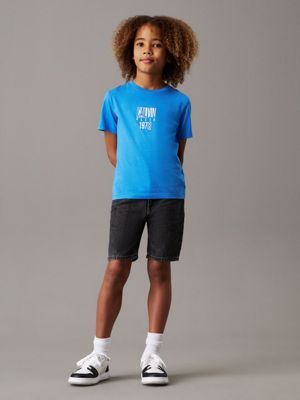 t-shirt con logo mesmerizing blue da bambini calvin klein jeans