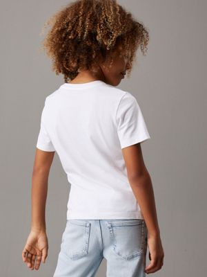 bright white logo t-shirt for boys calvin klein jeans