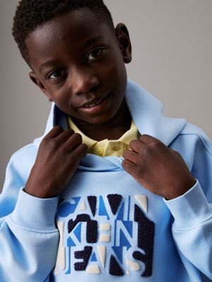 blue bell relaxed spacer logo hoodie for boys calvin klein jeans